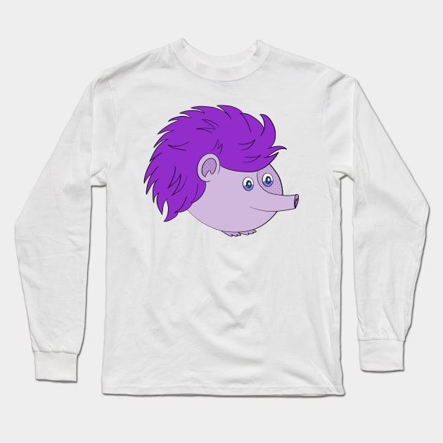 Purple Hedgehog Long Sleeve T-Shirt by DiegoCarvalho